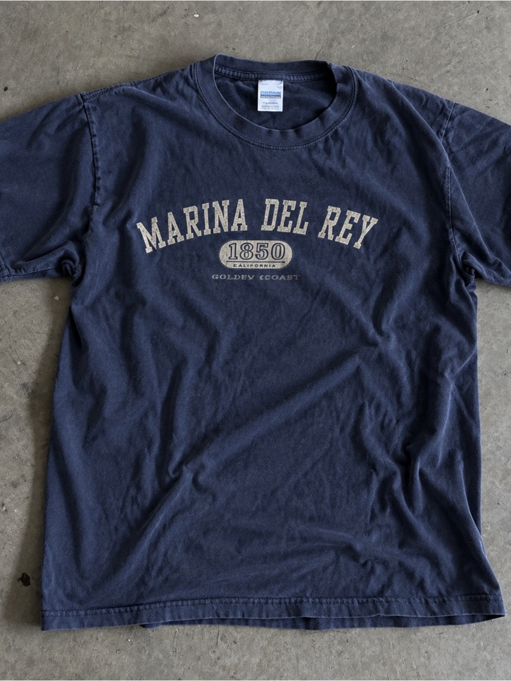 Gildan Navy Marina Del Rey 1850 Graphic Tee